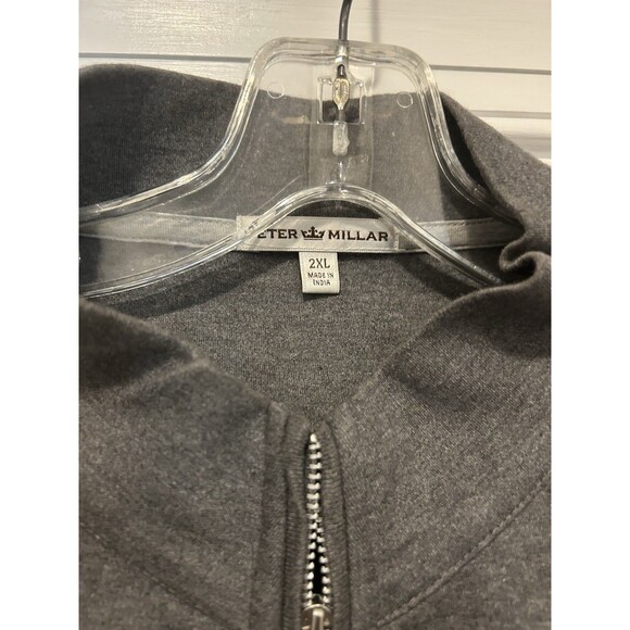 Peter Millar 1/4 Zip Pullover Mens Size XXL 2X Gray LS Knit Casual Golf Work - Picture 2 of 4